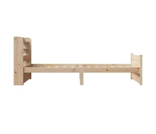 Gultas Rāmis Ar Galvgali, 100X200 Cm, Priedes Masīvkoks Vidaxl