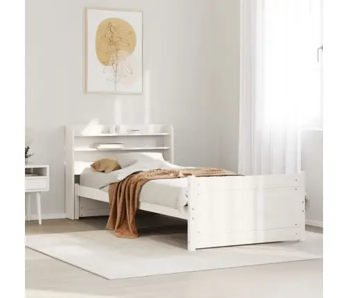 Gultas Rāmis Ar Galvgali Bez Matrača, Balts, 100X200 Cm Vidaxl