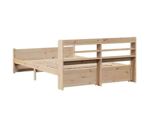 Lovos Rėmas Su Galvūgaliu, 120X200cm Pušies Medienos Masyvas Lovos Rėmas Su Galvūgaliu, 120X200cm Pušies Medienos Masyvas