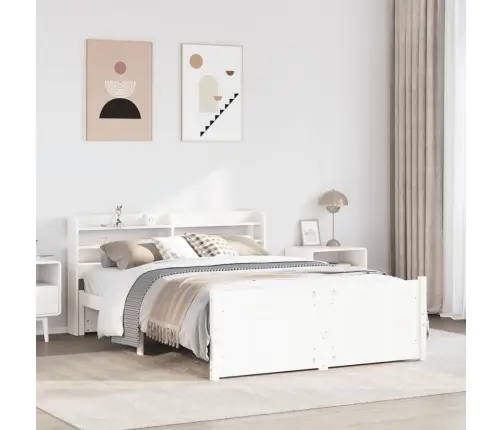 Voodiraam Peatsiga Ilma Madratsita Valge 140X200 Cm