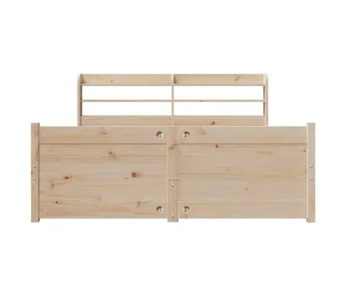 Gultas Rāmis Ar Galvgali, 150X200 Cm, Priedes Masīvkoks Vidaxl