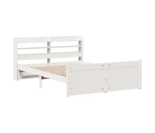 Lovos Rėmas Su Galvūgaliu, Baltas, 150X200cm Pušies Masyvas