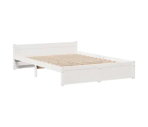 Lovos Rėmas Su Galvūgaliu, Baltas, 150X200cm Pušies Masyvas