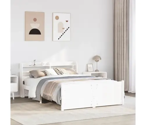 Lovos Rėmas Su Galvūgaliu, Baltas, 150X200cm Pušies Masyvas