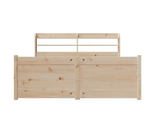 Gultas Rāmis Ar Galvgali, 160X200 Cm, Priedes Masīvkoks Vidaxl