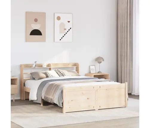 Gultas Rāmis Ar Galvgali, 160X200 Cm, Priedes Masīvkoks Vidaxl