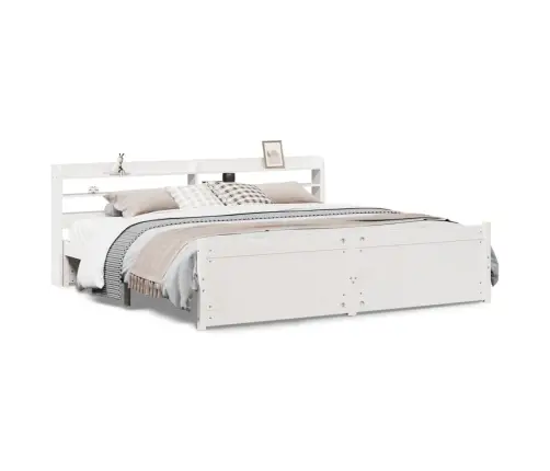 Gultas Rāmis Ar Galvgali Bez Matrača, Balts, 180X200 Cm Vidaxl