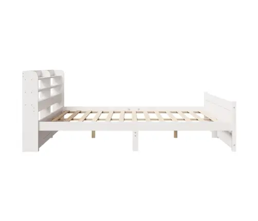 Gultas Rāmis Ar Galvgali Bez Matrača, Balts, 180X200 Cm Vidaxl