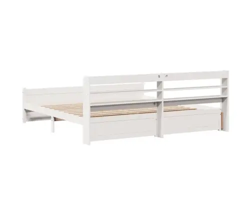 Gultas Rāmis Ar Galvgali Bez Matrača, Balts, 180X200 Cm Vidaxl