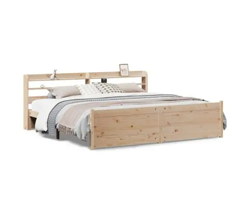 Gultas Rāmis Ar Galvgali, 200X200 Cm, Priedes Masīvkoks Vidaxl