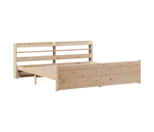 Gultas Rāmis Ar Galvgali, 200X200 Cm, Priedes Masīvkoks Vidaxl