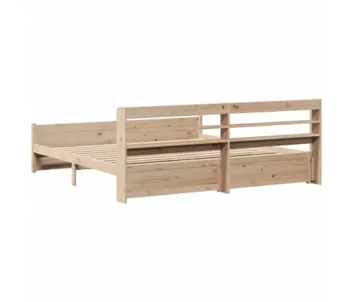 Gultas Rāmis Ar Galvgali, 200X200 Cm, Priedes Masīvkoks Vidaxl