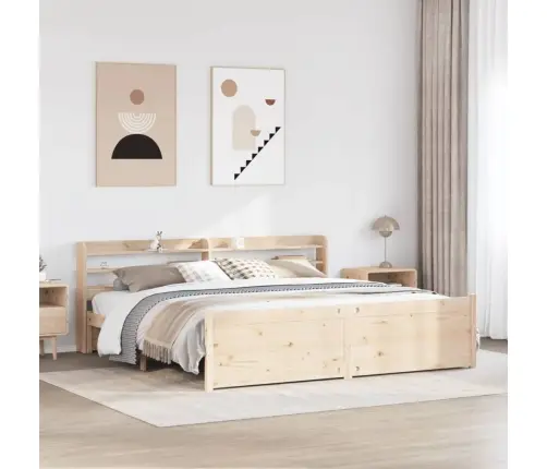 Gultas Rāmis Ar Galvgali, 200X200 Cm, Priedes Masīvkoks Vidaxl