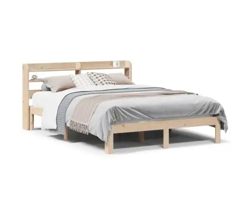 Gultas Rāmis Ar Galvgali, 120X190 Cm, Priede Vidaxl