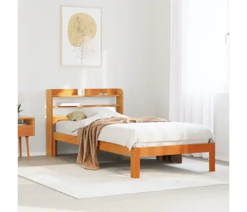 Gulta Bez Matrača, Vaska Brūna, 100X200 Cm, Priedes Masīvkoks Vidaxl