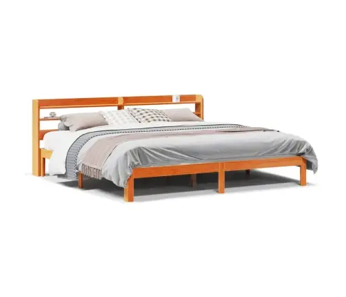 Lovos Rėmas Be Čiužinio, Vaško Rudas, 180X200cm Pušies Masyvas