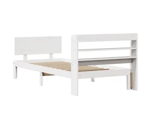 Lovos Rėmas Su Galvūgaliu, Baltas, 75X190cm Pušies Masyvas