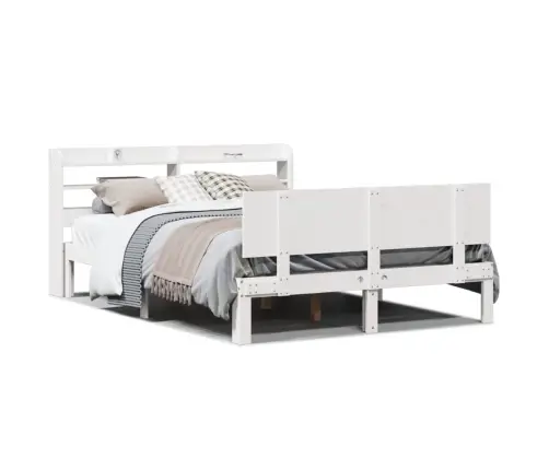 Lovos Rėmas Su Galvūgaliu, Baltas, 135X190cm Pušies Masyvas