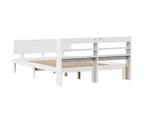 Lovos Rėmas Su Galvūgaliu, Baltas, 135X190cm Pušies Masyvas