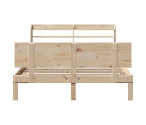 Gultas Rāmis Ar Galvgali, 120X200 Cm, Priedes Masīvkoks Vidaxl