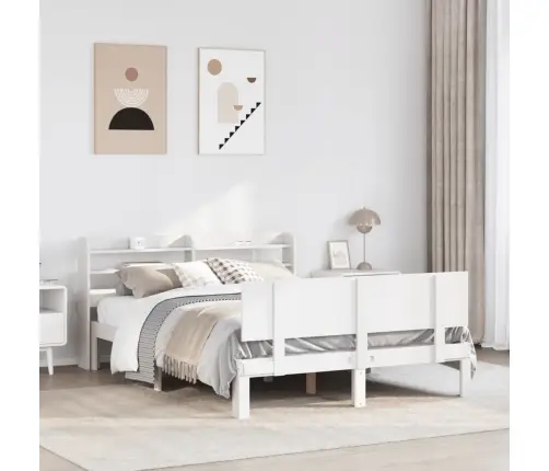 Voodiraam Peatsiga Ilma Madratsita Valge 120X200 Cm