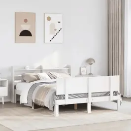 Voodiraam Peatsiga Ilma Madratsita Valge 140X200 Cm