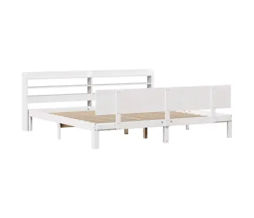 Gultas Rāmis Ar Galvgali Bez Matrača, Balts, 180X200 Cm Vidaxl