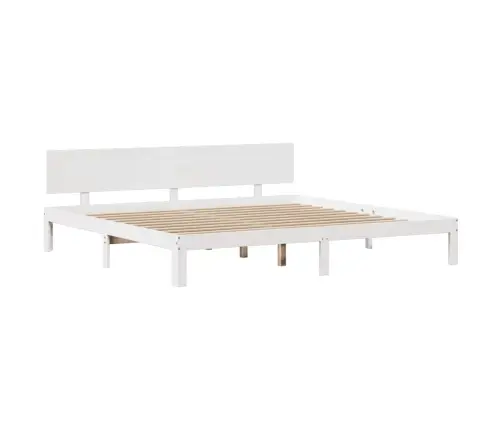 Gultas Rāmis Ar Galvgali Bez Matrača, Balts, 180X200 Cm Vidaxl