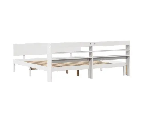 Lovos Rėmas Su Galvūgaliu Be Čiužinio, Baltas, 200X200Cm