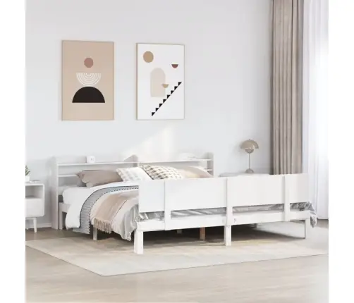 Lovos Rėmas Su Galvūgaliu Be Čiužinio, Baltas, 200X200Cm