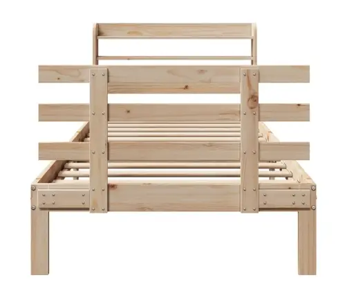 Gultas Rāmis Ar Galvgali, 75X190 Cm, Priedes Masīvkoks Vidaxl