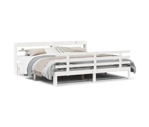 Gultas Rāmis Ar Galvgali Bez Matrača, Balts, 180X200 Cm Vidaxl