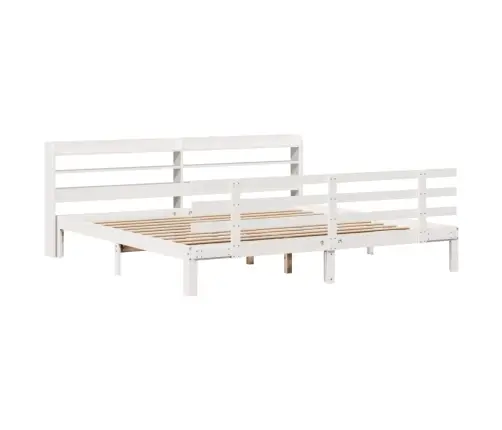 Gultas Rāmis Ar Galvgali Bez Matrača, Balts, 180X200 Cm Vidaxl