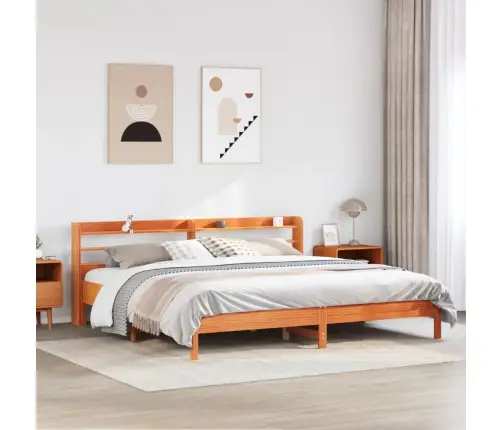 Lovos Rėmas Be Čiužinio, Vaško Rudas, 180X200cm Pušies Masyvas