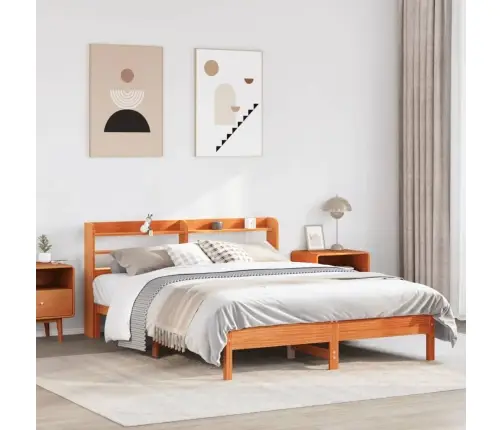 Voodiraam Ilma Madratsita, Vahapruun, 160 X 200 cm Männipuit Voodiraam Ilma Madratsita, Vahapruun, 160 X 200 cm Männipuit