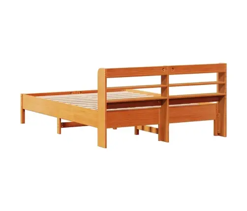 Gulta Bez Matrača, Vaska Brūnas, 140X200 Cm, Priedes Masīvkoks Vidaxl