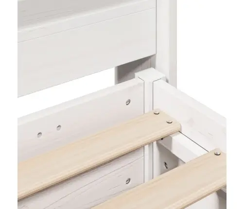 Gulta Bez Matrača, Balts, 135X190 Cm, Priedes Masīvkoks Vidaxl