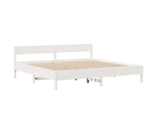 Lovos Rėmas Be Čiužinio, Baltas, 200X200cm Pušies Masyvas