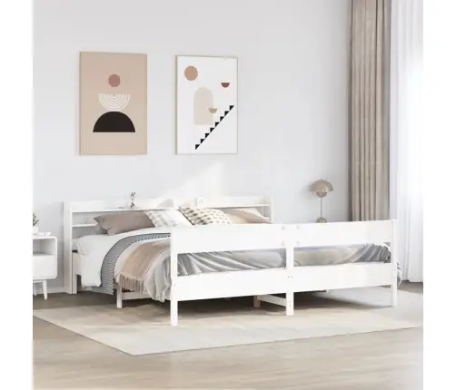 Lovos Rėmas Be Čiužinio, Baltas, 200X200cm Pušies Masyvas