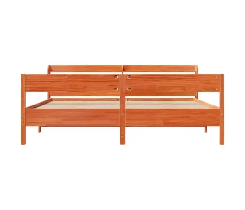 Gulta Bez Matrača, Vaska Brūnas, 200X200 Cm, Priedes Masīvkoks Vidaxl