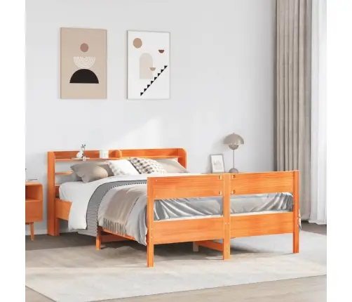 Gulta Bez Matrača, Vaska Brūnas, 160X200 Cm, Priedes Masīvkoks Vidaxl