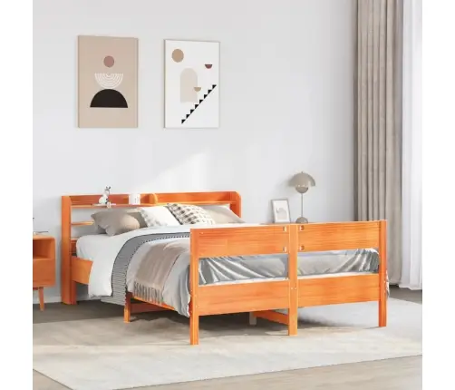 Lovos Rėmas Be Čiužinio, Vaško Rudas, 150X200cm Pušies Masyvas