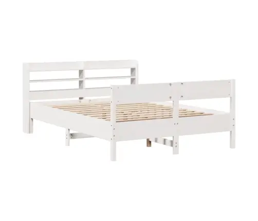 Gulta Bez Matrača, Balts, 140X200 Cm, Priedes Masīvkoks Vidaxl