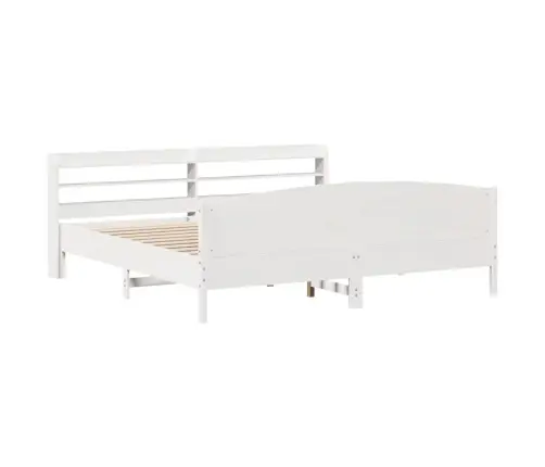 Voodiraam Ilma Madratsita, Valge, 200 X 200 cm Männipuit