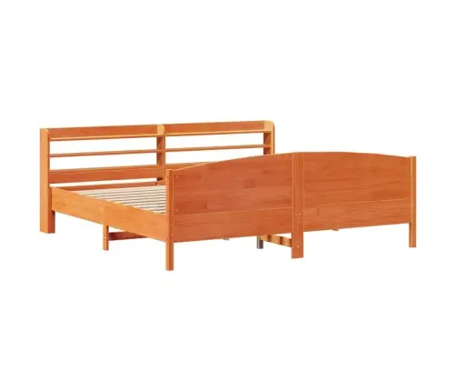 Voodiraam Ilma Madratsita, Vahapruun, 200 X 200 cm Männipuit