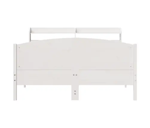 Gulta Bez Matrača, Balts, 140X190 Cm, Priedes Masīvkoks Vidaxl