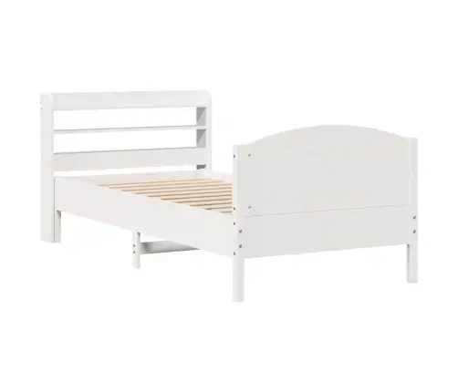 Gulta Bez Matrača, Balts, 90X200 Cm, Priedes Masīvkoks Vidaxl