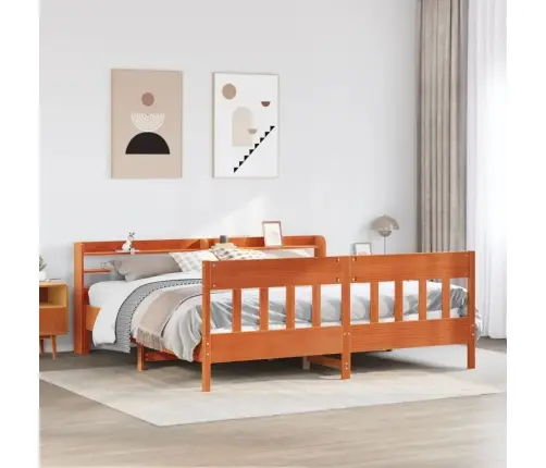 Gulta Bez Matrača, Vaska Brūnas, 200X200 Cm, Priedes Masīvkoks Vidaxl