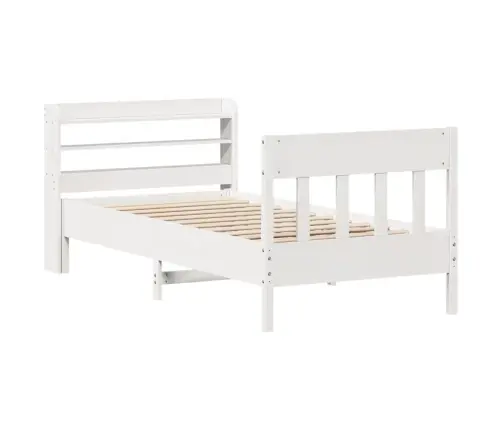 Gulta Bez Matrača, Balts, 100X200 Cm, Priedes Masīvkoks Vidaxl