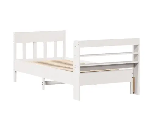 Gulta Bez Matrača, Balts, 100X200 Cm, Priedes Masīvkoks Vidaxl